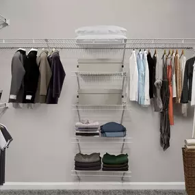 Walk-in closet with wire shelving and lots of storage space