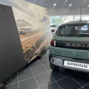 Evans Halshaw Dacia MIddlesbrough Showroom Interior with Dacia Spring