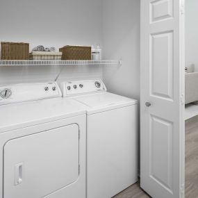 Renovated laundry room at Camden Cimarron apartments in Irving, Tx