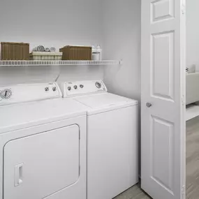 Renovated laundry room at Camden Cimarron apartments in Irving, Tx