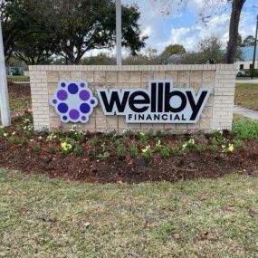 Wellby Financial exterior signage in League City