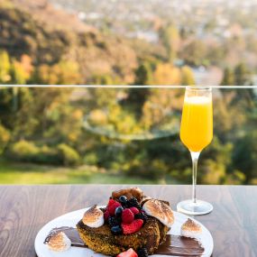 Brunch with a view. Frencht toast and a mimosa