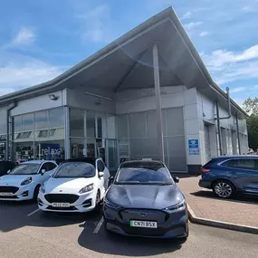 Outside the Ford Blackburn dealership