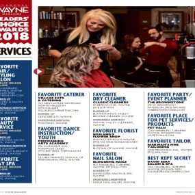 Voted Favorite Hair Styling Salon, 10th Annual Wayne Magazine Readers Choice Awards 2018