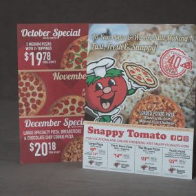 Commercial Printing - Pizza Box Toppers - Two-Sided Content - Flottman Company 859.331.6636
