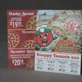 Commercial Printing - Pizza Box Toppers - Two-Sided Content - Flottman Company 859.331.6636