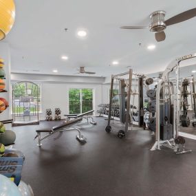 Fitness center with weight and strength training