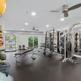 Fitness center with weight and strength training