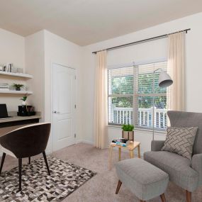 Work from home at Camden Ashburn Farm in Ashburn, Virginia.  Built-in desks in select apartment homes.