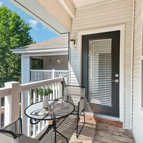 Most apartments at Camden Ashburn Farm in Ashburn, Virginia feature a private balcony or patio.