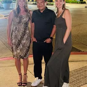 RPM All Connect Quarterly Team Dinner @ Perry's in the Domain. Pictured left to right; Carissa Chandler, Business Development Manager; Jason Zhang, Owner/Property Manager; Samantha Wooten, Assistant Property Manager of Operations