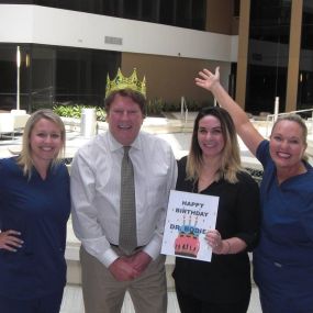 Dr, Jack Bodie, DDS and staff celebrate his birthday