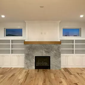 Cabinet fireplaces are always in style! If you are in need of someone to install your cabinets, give Cabco Cabinetry a call today!