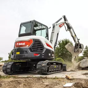 A Bobcat E60 compact excavator