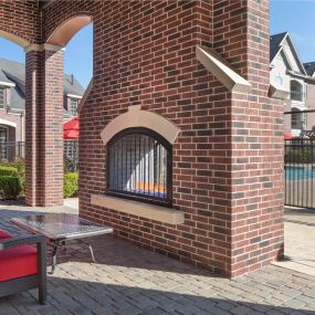 Outdoor Fireplace with Lounge Seating