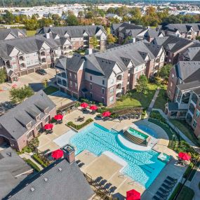 Bird-eye View of the resort-style pool