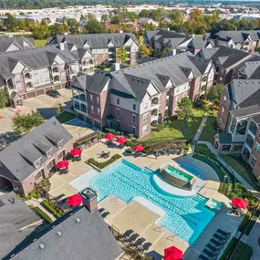 Bird-eye View of the resort-style pool