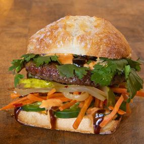 TAKE BÁNH MÌ - impossible™ patty, cilantro, jalapenos, hoisin sauce, spicy veganaise, pickled vegetables