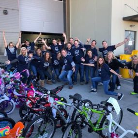 Volunteering with A Precious Child of Broomfield! We donated over 100 bikes for Christmas! 2019