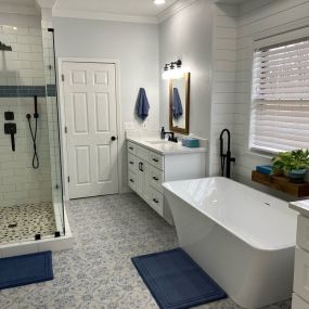 Relax in an updated master bathroom that reflects your style and comforts! We can help you pick the perfect free standing tub for your lifestyle!