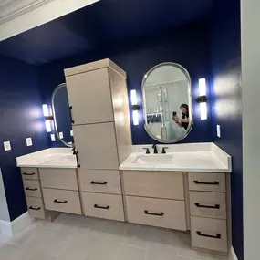 Cabinetry is our passion. Finding the perfect design for whatever your style may be is our top priority. Floating vanities give a modern flare!