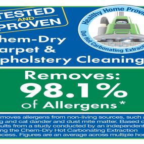 Delta Chem-Dry in Los Angeles is proven to remove 98.1% of allergens from carpets and upholstery