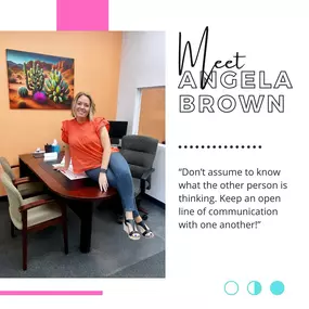 Meet Angela! One of our office managers and service team members, she’s the glue that keeps us together. Her favorite part of our team? Our enthusiasm for holidays – we go all out for every celebration! When it’s snack o’clock, Angela’s all about red vines and trail mix to keep her fueled and focused. Feeling stuck? She turns to classical tunes to clear her mind and find her groove. Angela lives by the mantra “This too shall pass,” reminding us to stay strong through any challenge.