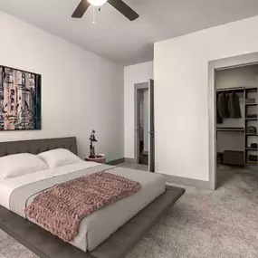 Bedroom with walk in closet