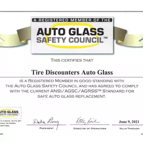 Tire Discounters on 2382 Old Callahan Drive in Knoxville offer auto glass repair and replacement through Chip's Auto Glass.