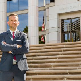 Civitas Law Group Founder & CEO - Jeromy West in front of courthouse