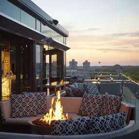 Assembly features all-weather and open-air lounge areas atop The Logan, Philadelphia’s Hotel, overlooking the Benjamin Franklin Parkway.