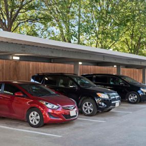 Rentable covered carport parking spaces at Camden Buckingham