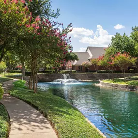 Community lake sidewalk