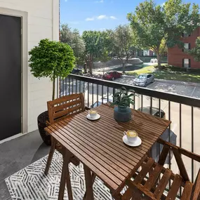 Camden Buckingham balcony with storage closet