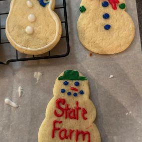 ‼️BE AWARE‼️ If you call the office and it sounds like we are talking with our mouths full... well, it’s probably just the State Farm snowman cookies that we are stuffing our faces with!