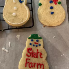 ‼️BE AWARE‼️ If you call the office and it sounds like we are talking with our mouths full... well, it’s probably just the State Farm snowman cookies that we are stuffing our faces with!