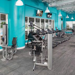 Fitness center with cardio and circuit training equipment at Camden Brickell Apartments in Miami, FL.