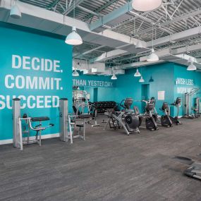 Expansive fitness center with cardio strength and circuit training equipment at Camden Brickell Apartments in Miami, FL.
