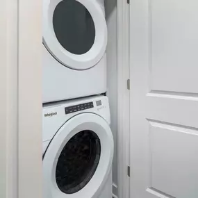 Camden Tempe West Apartments in Tempe Arizona full size stackable washer and dryer in a contemporary apartment home