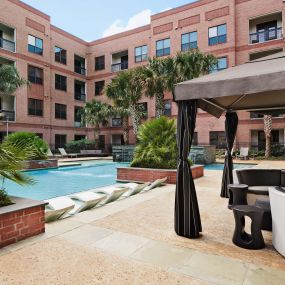 Cabanas and expansive pool