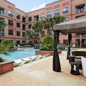 Cabanas and expansive pool