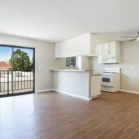 Spacious Living Room with Plank Flooring