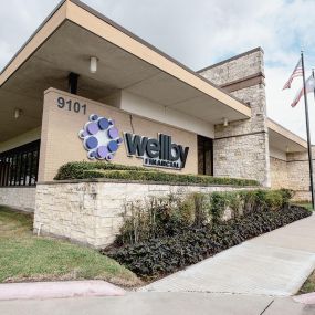 Outside of Wellby Financial Pearland credit union branch