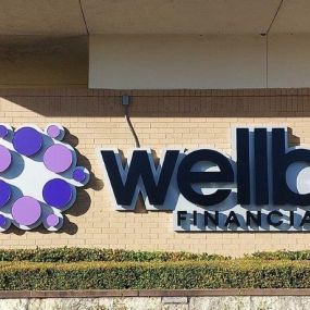 Outside signage of Wellby Financial in Pearland