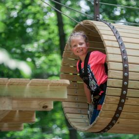 Family fun for 7 and older in the ZipZone Outdoor Adventures treetop Adventure Park, in Columbus, Ohio