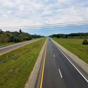 I-69 asphalt construction project in Michigan