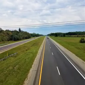 I-69 asphalt construction project in Michigan