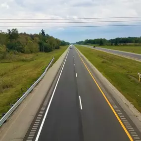 I-69 asphalt construction project in Michigan