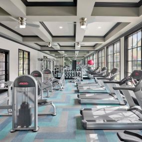 One of two 24-hour fitness centers at Camden Shadow Brook apartments in Austin, TX