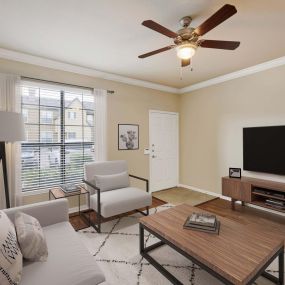 First floor living room and entryway at Camden Shadow Brook in Austin, TX